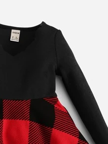 SHEIN Baby Gingham A-line Dress - Multicolor - View 3