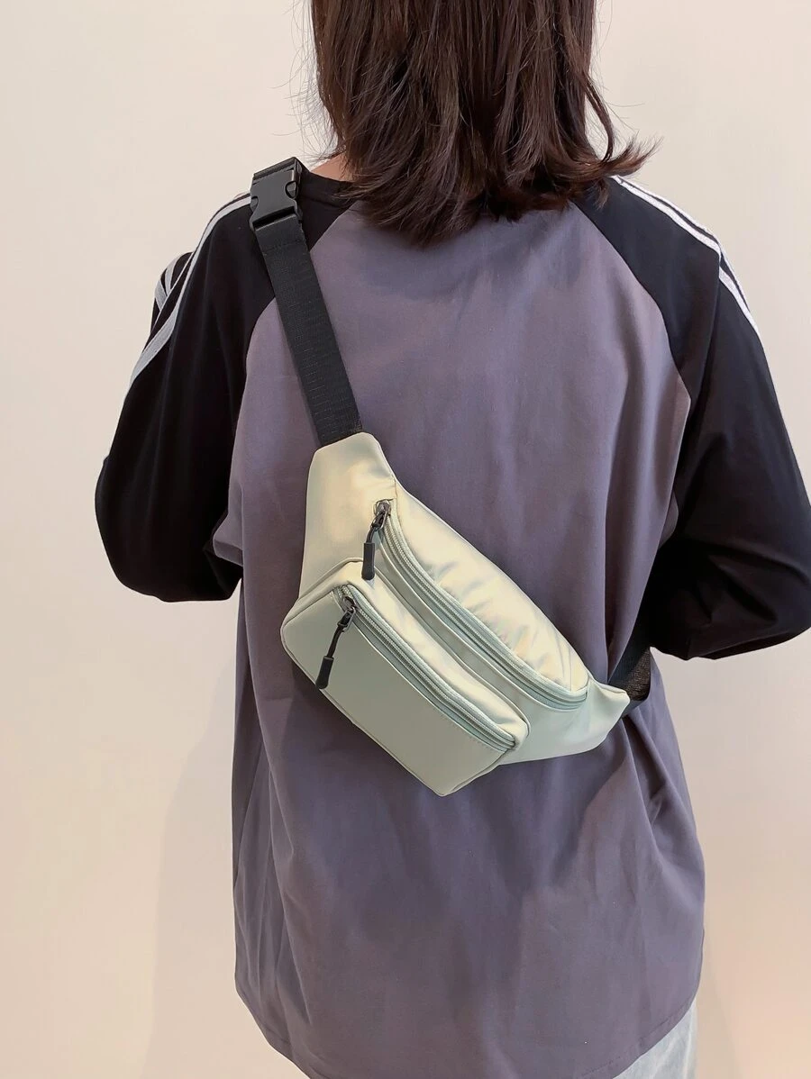 Riñonera con cremallera delantera - Verde - Ver 1