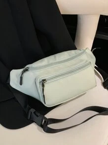 Riñonera con cremallera delantera - Verde - Ver 3