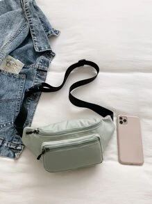 Riñonera con cremallera delantera - Verde - Ver 5