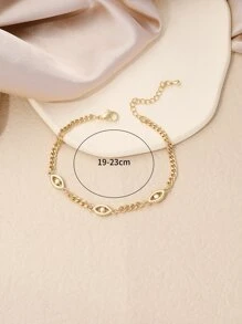 1件波西米亚风格邪眼手链 - 金黃色 - 查看 4