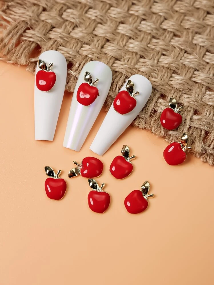 10ピース りんご デザイン ネイルアートデコレーション | SHEIN JAPAN