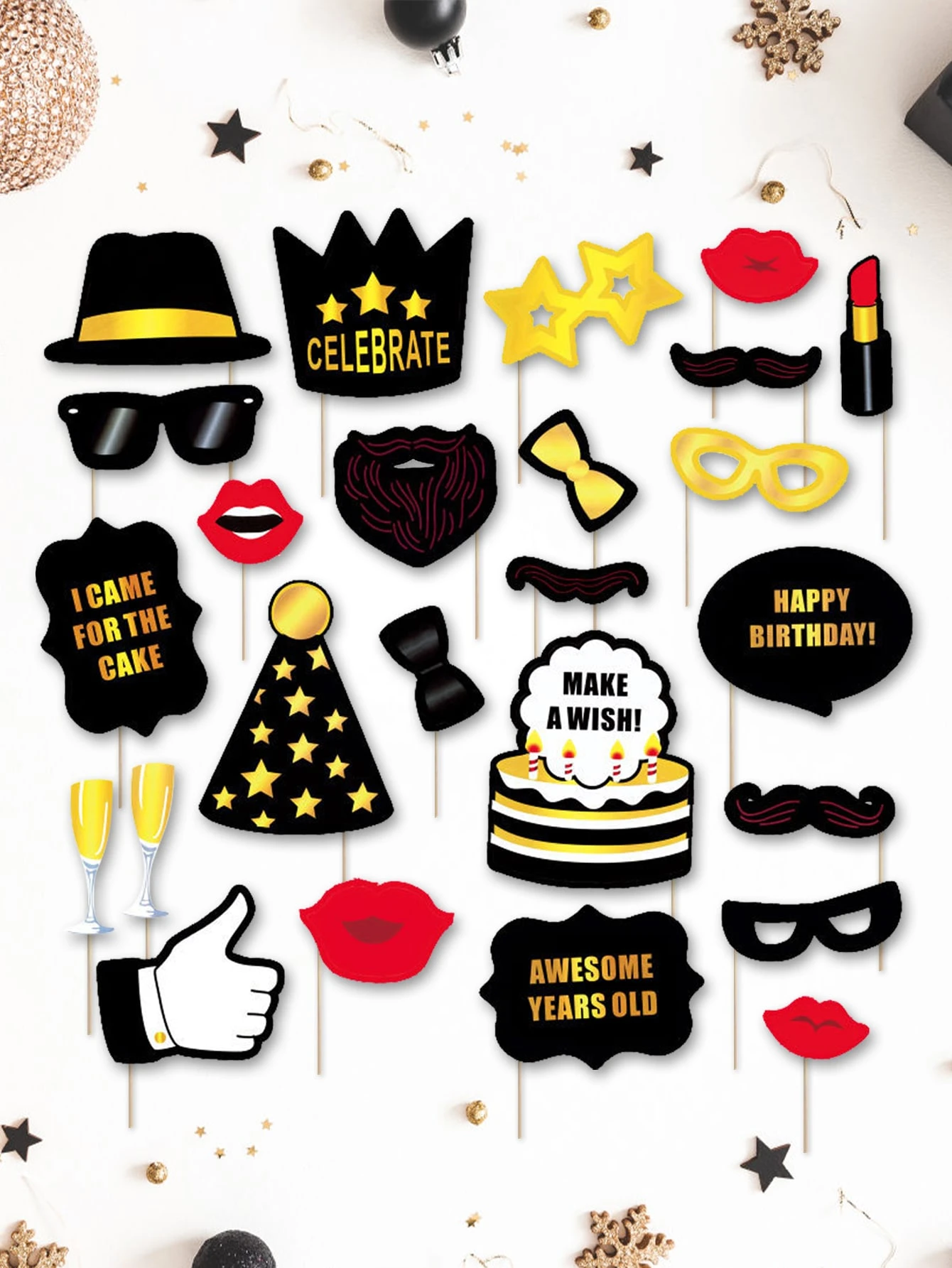 25ピース スローガングラフィック 誕生日パーティー フォトブースプロップス Shein Japan 25ピース スローガングラフィック 誕生日パーティー フォトブースプロップス Shein Japan