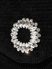 MOTF PREMIUM MINI RHINESTONE DECOR VELVET SQUARE BAG - Black - View 6