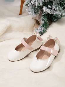 Girls Bow Decor Mary Jane Flats - White - View 4
