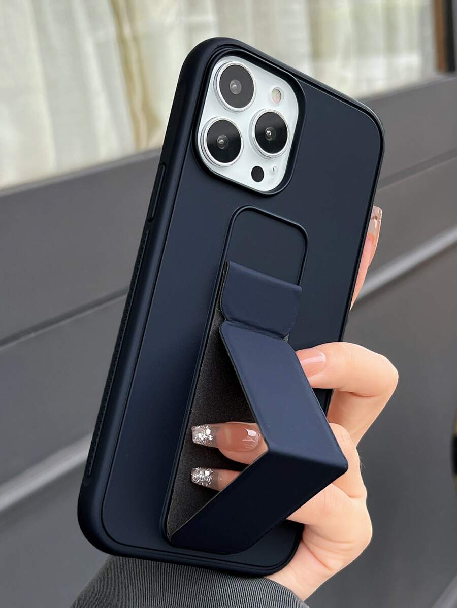 素色手機殼帶推拉支架 - 藍色 - 查看 1