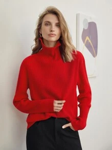 MOTF PREMIUM CASHMERE RELAXED FIT JUMPER - Red - View 4