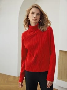 MOTF PREMIUM CASHMERE RELAXED FIT JUMPER - Red - View 9