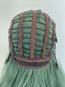 Peluca sintética extra larga rizado con tupe - Verde - Ver 6