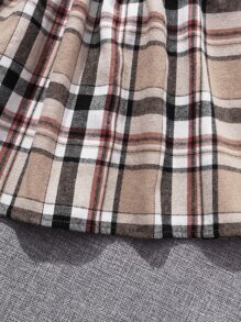 SHEIN Unity Camiseta de cuello alto & Falda de tartán - Multicolor - Ver 3