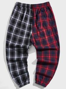 Manfinity Men Spliced Plaid Trousers - Multicolor - View 2