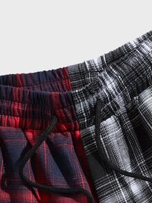 Manfinity Men Spliced Plaid Trousers - Multicolor - View 3