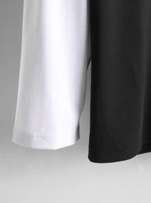 Manfinity Hypemode Men Letter Graphic 2 In 1 Tee - Black - View 5