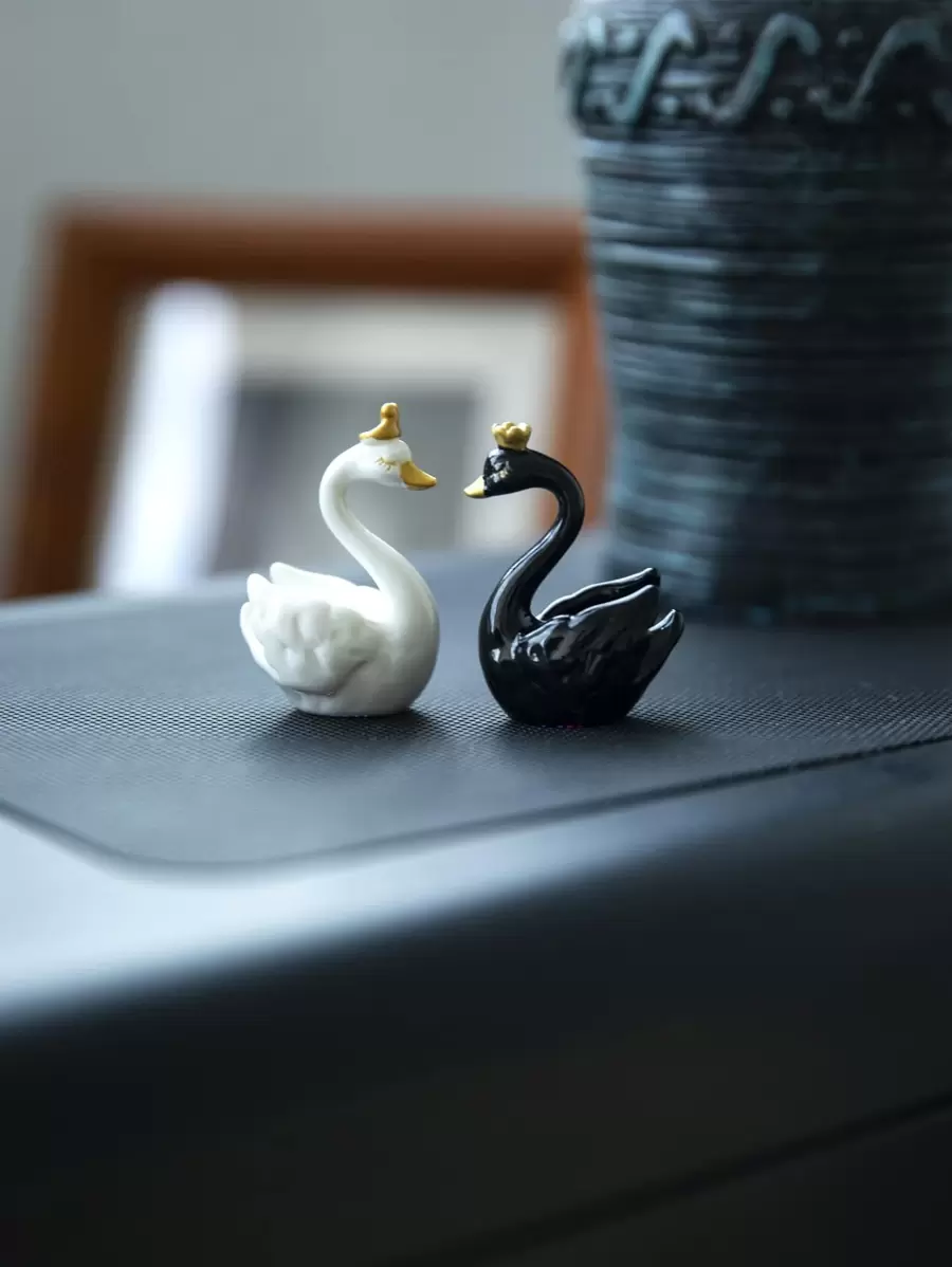 2 piezas Decoración artesanal con diseño de cisne, regalos ideales - Multicolor - Ver 1