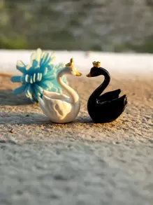 2 piezas Decoración artesanal con diseño de cisne, regalos ideales - Multicolor - Ver 3
