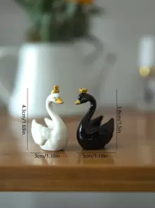 2 piezas Decoración artesanal con diseño de cisne, regalos ideales - Multicolor - Ver 4