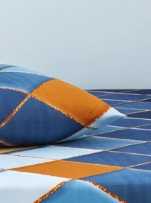 幾何圖案床笠套裝不附內芯 - 彩色 - 查看 7