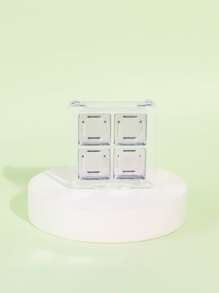 Clear Empty Eyeshadow Palette, 1pc Plastic Eyeshadow Storage Case With 4 Grids Palettes Lipstick Box Pigment Palette Tray Plastic Cosmetics Container Box DIY Makeup Powder Sample Box,Makeup,Cheap,Room Decor,Vanity,Travel,Bedroom,Makeup Accessories - Clear - View 1