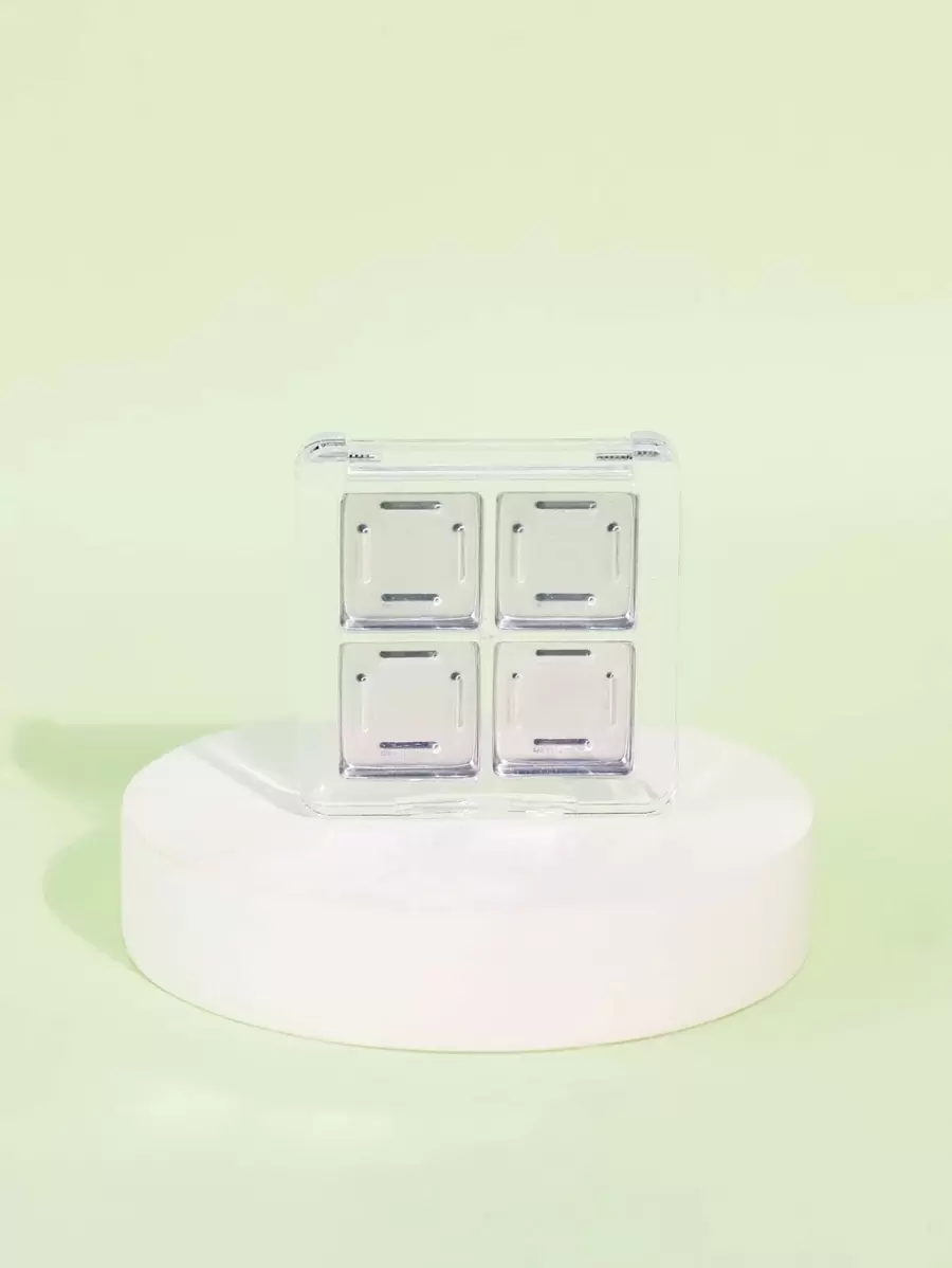 Clear Empty Eyeshadow Palette, 1pc Plastic Eyeshadow Storage Case With 4 Grids Palettes Lipstick