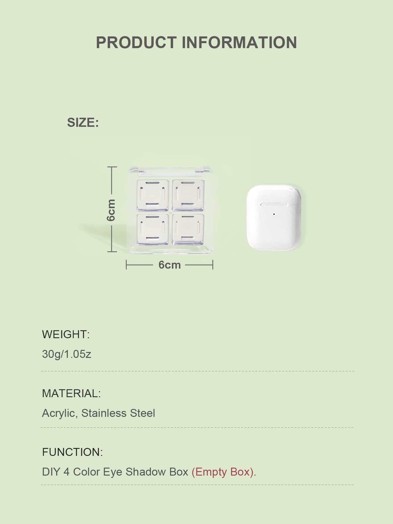 Clear Empty Eyeshadow Palette, 1pc Plastic Eyeshadow Storage Case With 4 Grids Palettes Lipstick