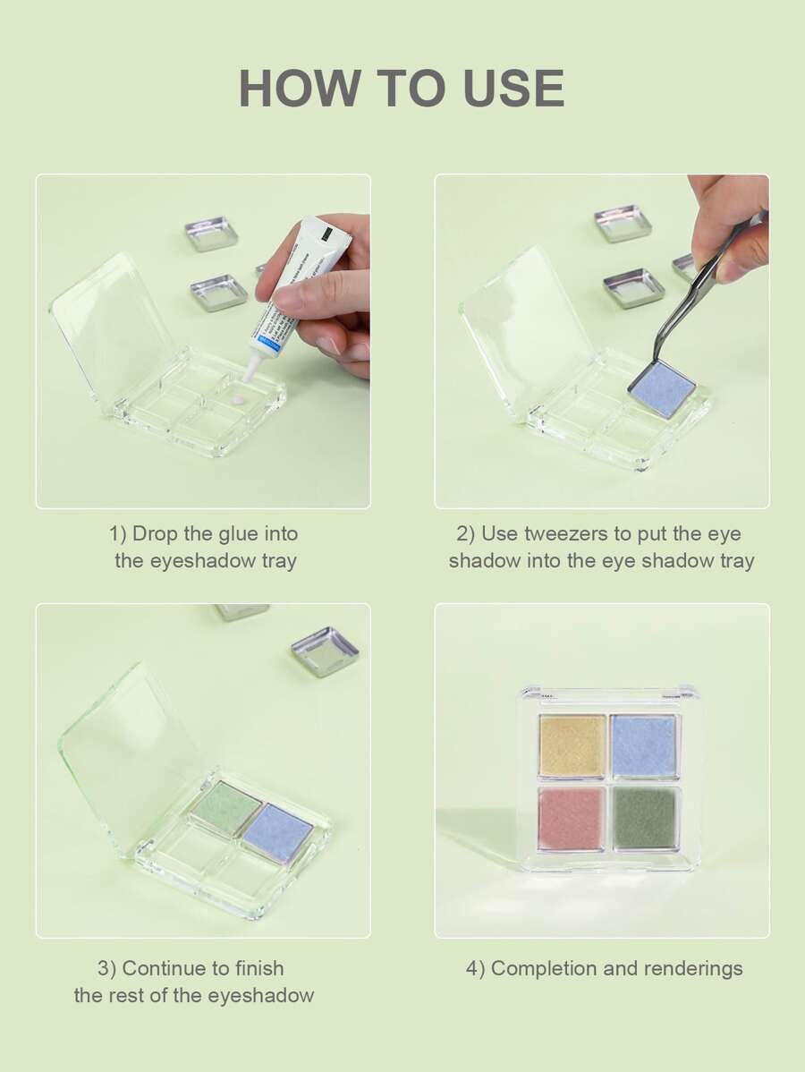 Clear Empty Eyeshadow Palette, 1pc Plastic Eyeshadow Storage Case With