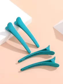 4入組啞光分段鱷魚夾，具有定位功能 - 墨綠色 - 查看 1