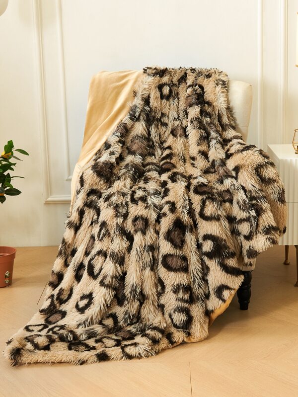 Manta con patrón de leopardo felpa