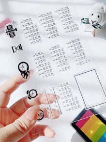 1入組時間設計矽膠印章 - 無色 - 查看 1