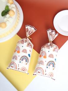 20/50pcs Bohemian Rainbow Style Gift Bags + Gold Tie, Bohemian Rainbow Birthday Decoration Party Favor Bags,Birthday Party Gift Wrapping Supplies Packaging Bags Kitchen Packaging Supplies Bohemian Rainbow Bags - Multicolor - View 3