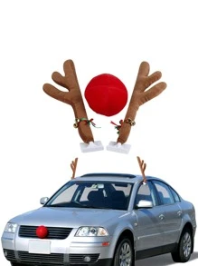 Christmas 3pcs Elk Design Car Ornament Set - Multicolor - View 2