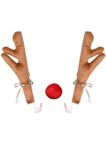 Christmas 3pcs Elk Design Car Ornament Set - Multicolor - View 3