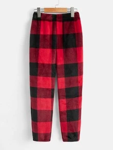 SHEIN 2pcs Casual Plaid Outfit For Tween Boys, Including Loose Fit Round Neck Sweatshirt With Pocket And Plaid Pants, Soft And Comfortable Knitwear Set For Home And Daily Wear - Multicolor - View 4