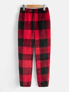 SHEIN 2pcs Casual Plaid Outfit For Tween Boys, Including Loose Fit Round Neck Sweatshirt With Pocket And Plaid Pants, Soft And Comfortable Knitwear Set For Home And Daily Wear - Multicolor - View 6