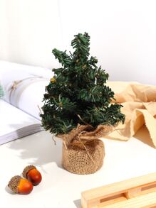 1入組人造植物熱帶綠色聖誕樹，裝飾有 5入組柔軟紅色鈴鐺、多色蝴蝶結、1入組五角星鈴鐺 - 彩色 - 查看 3