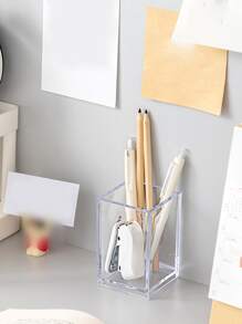 1pc Clear Pen Holder - Clear - View 2