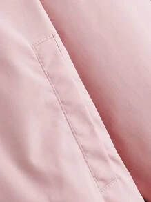 SHEIN 女孩拼接毛茸茸翻領愛心刺繡毛絨內襯夾克 - 淺粉色 - 查看 6