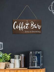 1入組標語圖案掛飾 - 棕色 - 查看 1