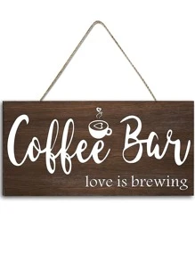 1入組標語圖案掛飾 - 棕色 - 查看 2