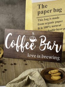 1入組標語圖案掛飾 - 棕色 - 查看 4
