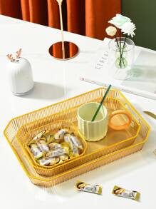 1pc Multifunction Plastic Tray - Gold - View 2