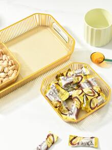 1pc Multifunction Plastic Tray - Gold - View 4