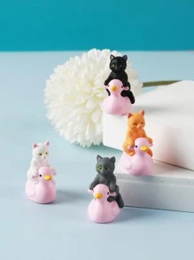 2 件猫咪图案随机装饰工艺品最佳礼物 - 彩色 - 查看 1