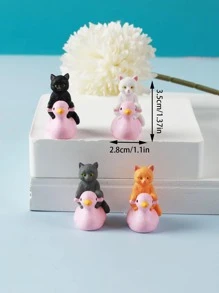 2 件猫咪图案随机装饰工艺品最佳礼物 - 彩色 - 查看 3