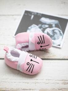 Infant Cartoon Embroidered Slip On Flats - Pink - View 4