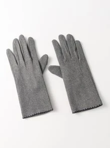 貝殼邊手套 - 灰色 - 查看 2