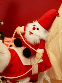 Funny Santa Riding Dog Christmas Costume, Pet Santa Cosplay Outfit For Small Medium Large Dogs - Red - View 5
