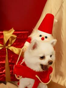 Funny Santa Riding Dog Christmas Costume, Pet Santa Cosplay Outfit For Small Medium Large Dogs - Red - View 6