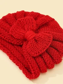 3入組嬰兒蝴蝶結裝飾針織帽