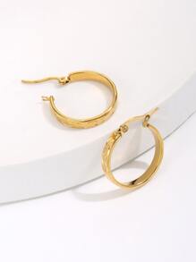 Hoa tai vòng tối giản - Vàng - Xem 4