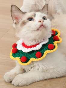 聖誕1入組隨機聖誕老人裝飾寵物圍巾 - 彩色 - 查看 5